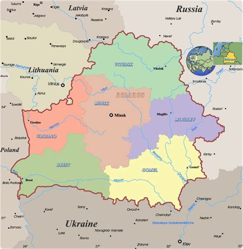 It is bordered by russia to the east and northeast, ukraine to the south, poland to the west. Belarus Map - Europe