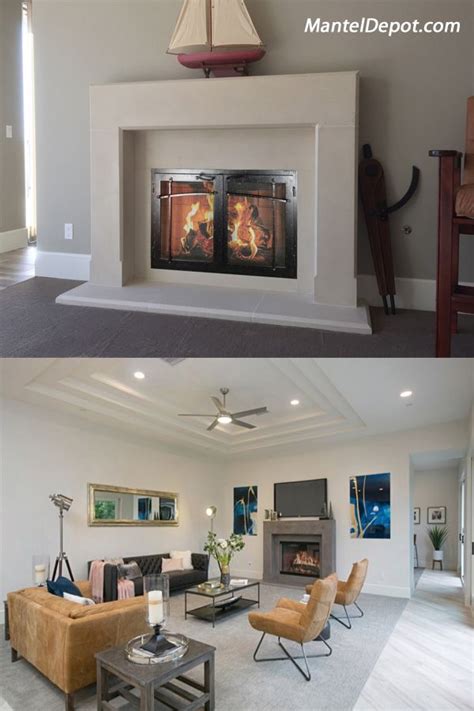 This Modern Modern Fireplace Mantel And Fireplace Doors Will Keep You