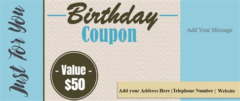 Free Birthday Coupon Template Customize Online And Print