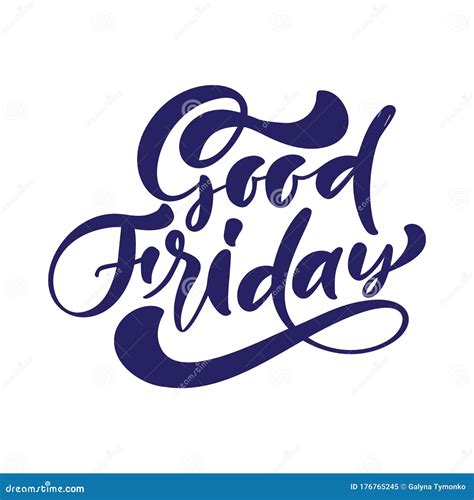 Good Friday Hand Drawn Calligraphic Vector Text Written On White