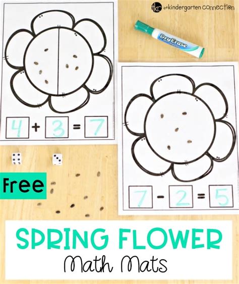 Click on coloring page image to print out these free worksheets to help your kids learn basic subtraction skills. Spring Flower Math Mats Free Kindergarten Printable