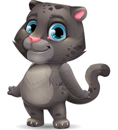 Baby Black Panther Cartoon Vector Character Graphicmama