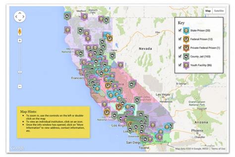 California Prisons Jails And Youth Facilities All On One Map In