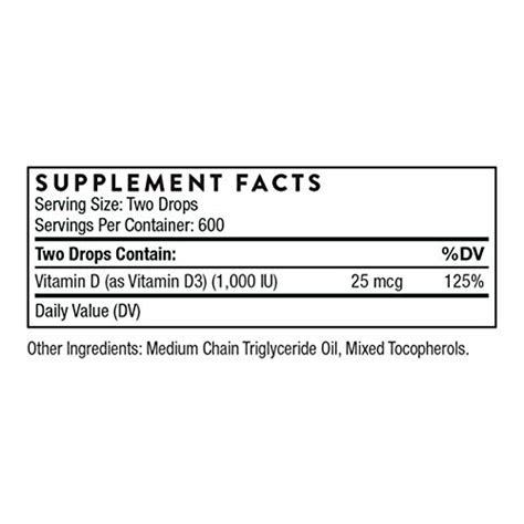 Thorne Vitamin D Liquid Metered Dispenser Supplement For Healthy