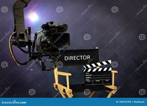 Director Seat On Set With Video Camera Stock Photo Image Of Film
