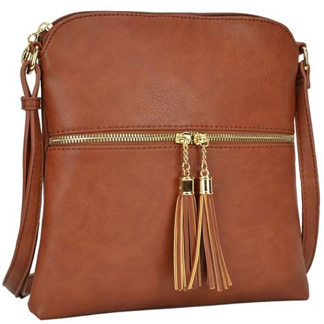 Dasein Lightweight Medium Crossbody Bag Vegan Leather Shoulder Bag