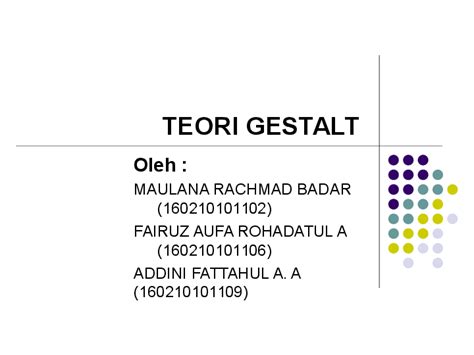 Ppt Teori Gestalt Nara Badar