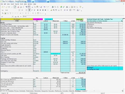 Construction Bid Form Excel — Db