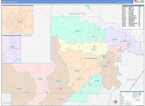 Yamhill County Or Wall Map Color Cast Style By Marketmaps
