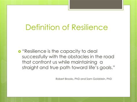 Ppt Definition Of Resilience Powerpoint Presentation Free Download