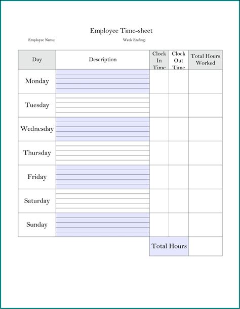 Free Weekly Timesheet Template Uk Template 1 Resume Examples