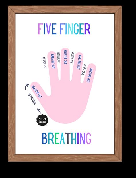 5 Finger Breathing Mindfulness Breathing For Kids Breathing Card