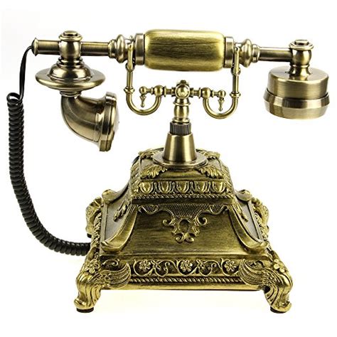 Lnc Bronze Retro Vintage Antique Style Rotary Dial Desk Telephone Phone