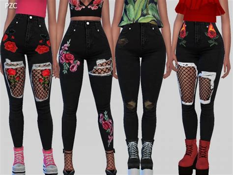 The Sims Resource Nasty Girl Black Denim Jeans By