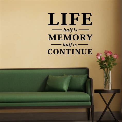 Buy Life Half Is Memory Quotes Wall Decal Home Decor