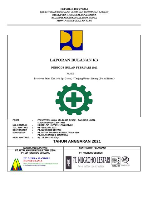 Laporan Bulanan K3 Februari Pdf