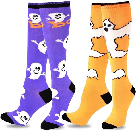 halloween novelty fun knee high socks cute halloween socks to complete your haunted attire