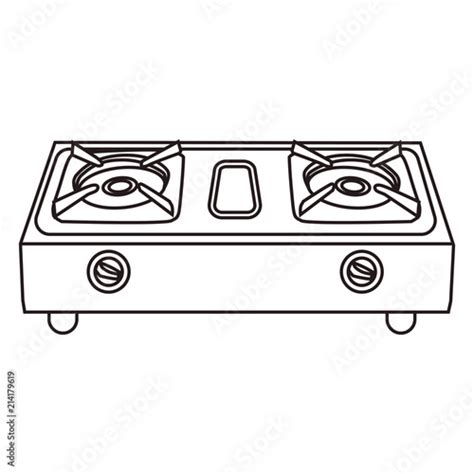 Gas Stove Line Vector Illustration Buy This Stock Vector And Explore