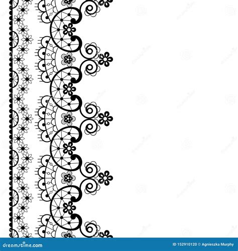 Vector Lace Seamless Pattern Retro Wedding Lace Border Or Frame Design