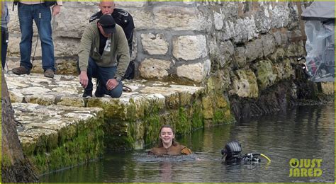 Maisie Williams Films In The Water For Game Of Thrones Season Six