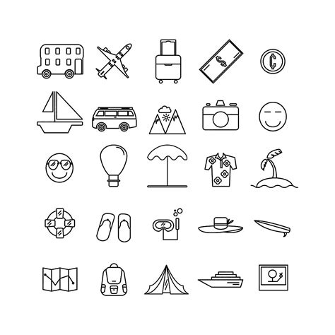 Set Of Travel Icon Travel Set Icon Png And Vector With Transparent