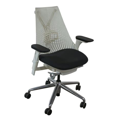 Herman Miller Sayl Used White Back Task Chair Black Seat National