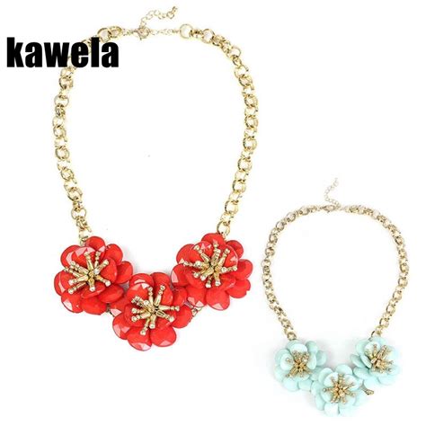 Free Shipping Elegant Red Flower Necklace Handmade Flower Necklace