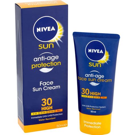 nivea sun anti age protection face sun cream spf30 high 50ml sun protection cream sun cream