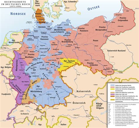 Different Legal Systems In The German Empire Maps On The Web
