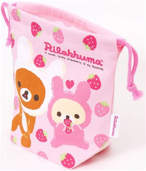 Rilakkuma As Bunny Bento Pouch Bag With Strawberry Lunch Bags Bags