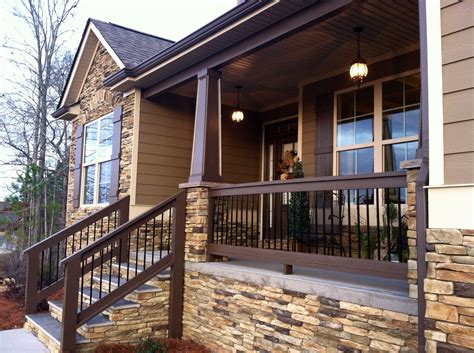 Craftsman Columns And Exterior Stone Browns Valley Ledge Craftsman