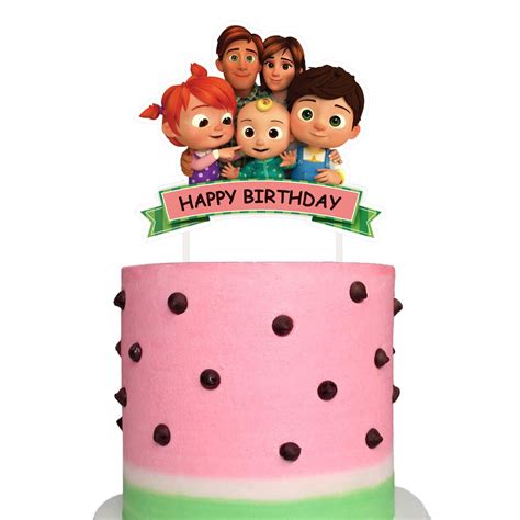 Buy Topper For Cocomelon Cake Topper Birthday Decoraitons Cupcake