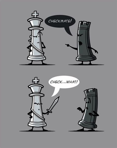 Checkmate Chess Funny Art Happy Drawing