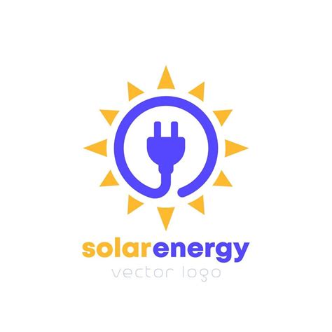 Solar Energy Logo Sun And Electric Plug Vector Design 7682762 Vector