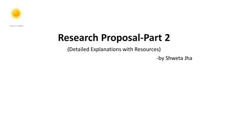 Research Proposal Part 2 Explanation With Sample Proposal Youtube