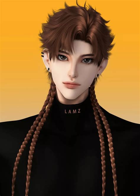 An Animated Image Of A Woman With Long Braids On Her Head And Black Shirt