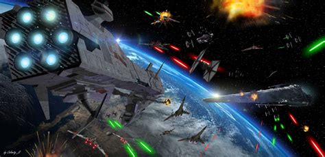 Star Wars Space Battle By Calamitysi On Deviantart