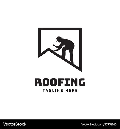 Roofing Logo Design Royalty Free Vector Image Vectorstock