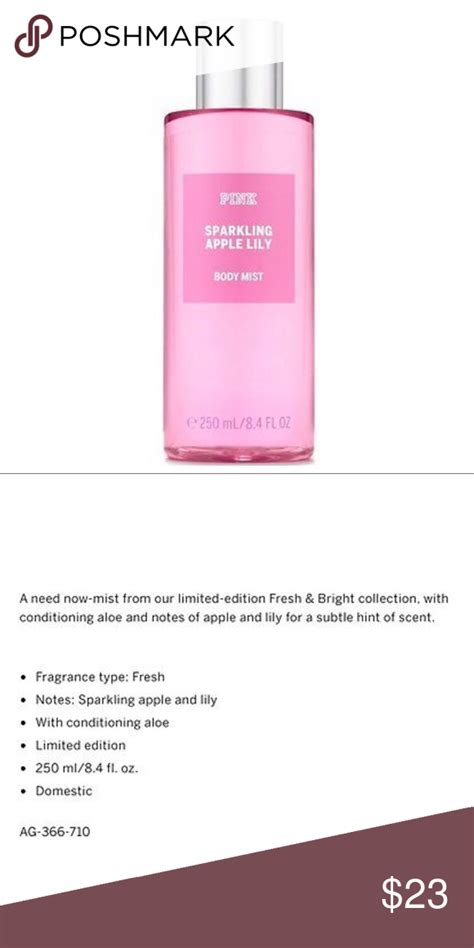 Victorias Secret Pink Limited Edition Body Spray Sparking Apple Lily