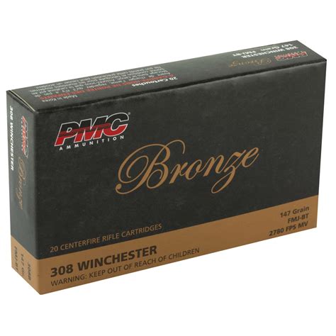 Pmc 308 Winchester Bronze Ammunition Pmc308b 147 Grain Full Metal