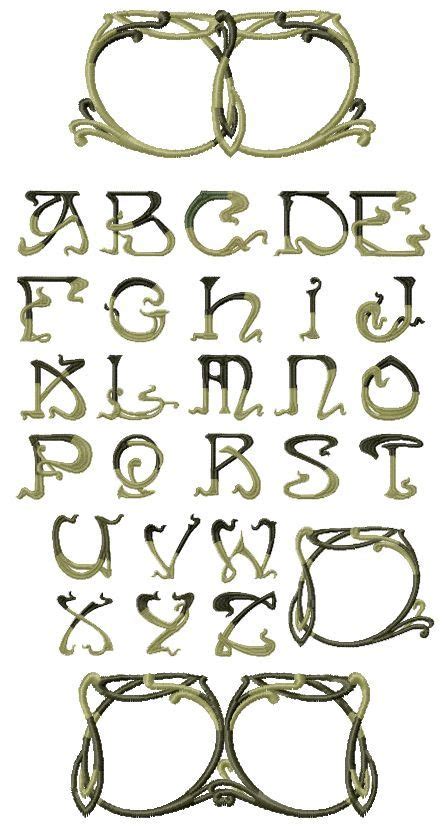 45 Ideas Art Nouveau Font Alphabet Letters Art Nouveau Lettering