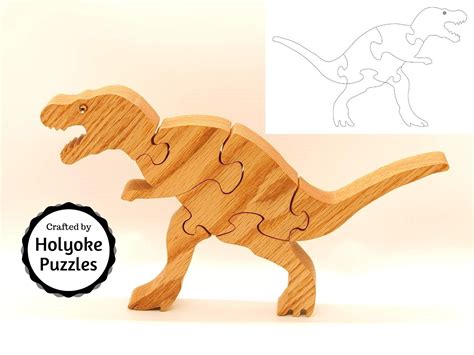 T Rex Dinosaur Puzzle Pattern Pdf And Svg By Holyokepuzzles On Etsy