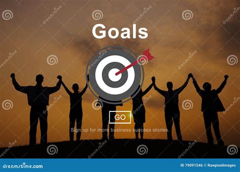 Goals Mission Objectives Target Graphics Concept Stock Illustration