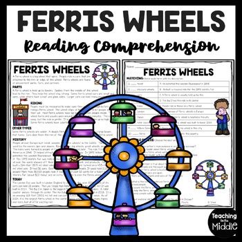 Ferris Wheels Reading Comprehension Worksheet Carnival Amusement Park February