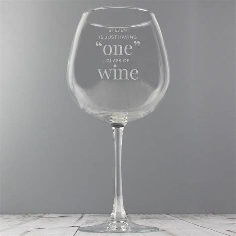 Personalised One Glass Whole Bottle Of Wine Glass By Blackdown Lifestyle