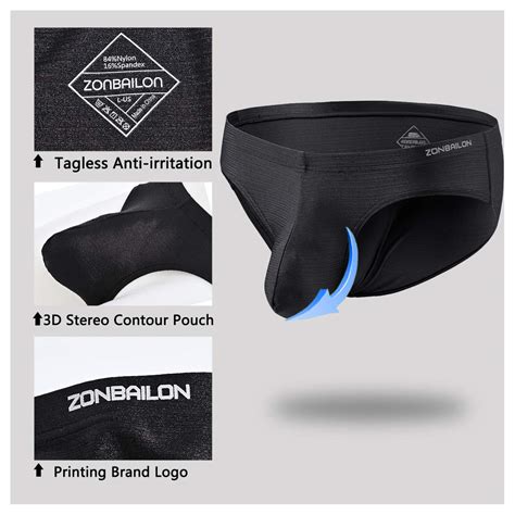 Zonbailon Men S Bulge Enhancing Underwear Briefs Sexy Ice Silk Big Ball Pouch Briefs For Male