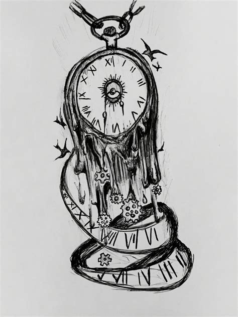 Melting Clock Clock Tattoo Design Time Clock Tattoo Clock Tattoo