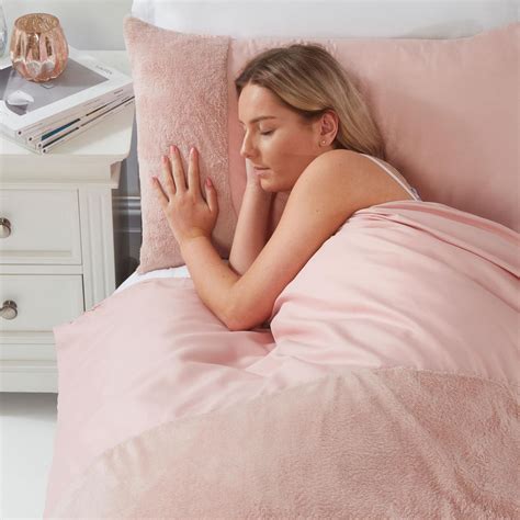 Brentfords Teddy Fleece Panel Duvet Cover With Pillow Case Soft Cosy Bedding Set Ebay