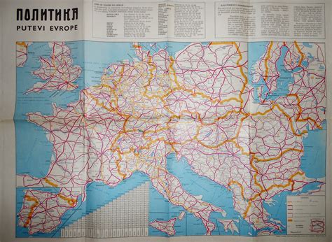 Ova karta je dobitnik zlatne table na sajmu učila u beogradu 1999 godine. Karta Puteva Evrope | superjoden