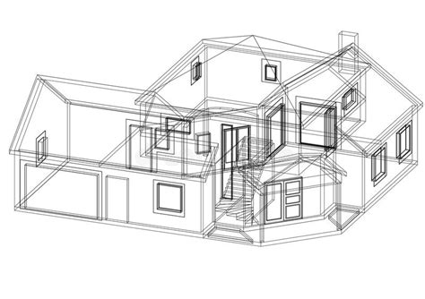 House Architect Design Blueprint Isolated Stock Illustration